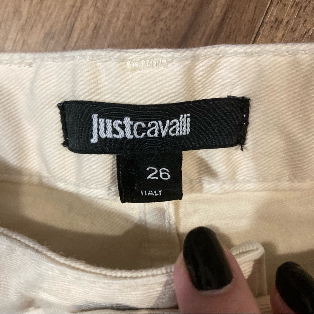 Vintage Roberto Cavalli White Zebra Gold Foil Pants Sz 26 - Picture 4 of 8